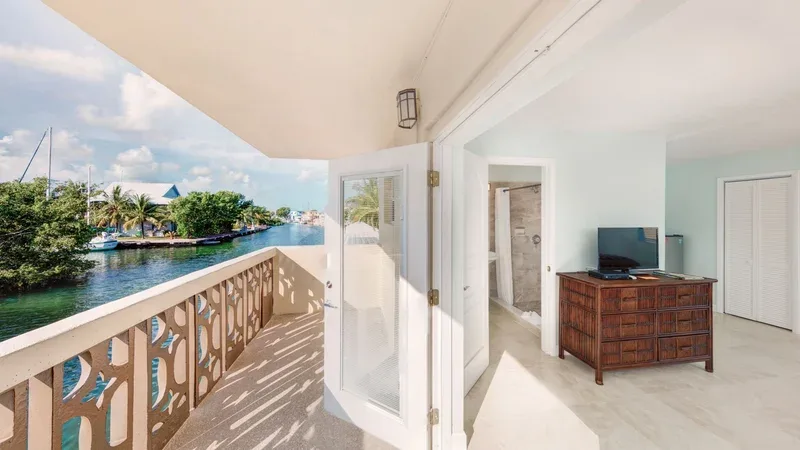 Balcony view overlooking the canal