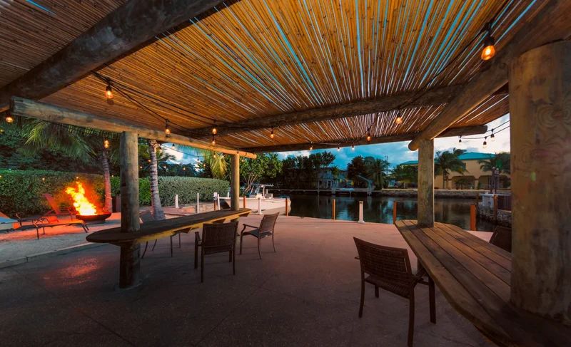 Creekside Inn Tiki Hut waterfront view