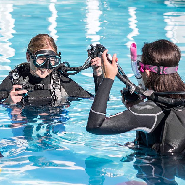 Pool training for Discover Scuba Diving in Key Largo